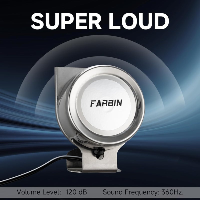 AOLIHAN 12V Marine Horn Single Super Large 125dB Waterproof Stainless Steel Horn, Suitable for Most Cars, Motorcycles, and Boats - Image 4